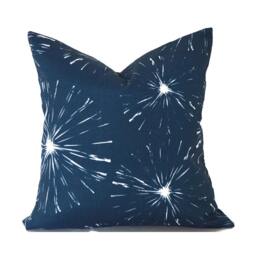 Outdoor Pillow Cover With Zippers, Easy To Use & Washable Sparks Navy Blue - thumbnail 1