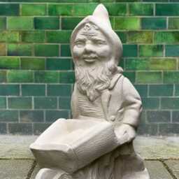 Outdoor Gnome With Wheelbarrow Ornament Concrete Statue Handcrafted Figurine Stone Garden Sculpture Cement Art Decor - thumbnail 2