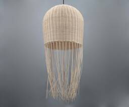 "Handwoven Jellyfish-Shaped Pendant Light, Creative Ceiling Lampshade W15.7"" By H31.4"