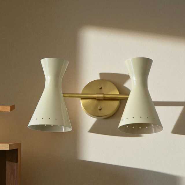 Handmade Brass Double Wall Sconce - Mid-Century Modern Lighting - image 1