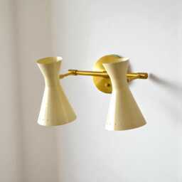 Handmade Brass Double Wall Sconce - Mid-Century Modern Lighting - thumbnail 2