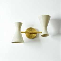 Handmade Brass Double Wall Sconce - Mid-Century Modern Lighting - thumbnail 3