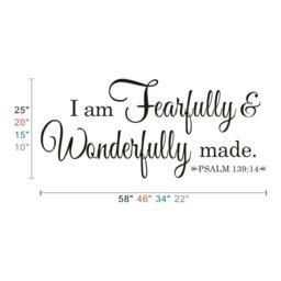I Am Fearfully & Wonderfully Made - Bible Wall Decal- Nursery Christian Art Religious 169 - thumbnail 3
