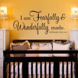 I Am Fearfully & Wonderfully Made - Bible Wall Decal- Nursery Christian Art Religious 169 - thumbnail 2