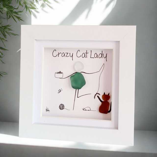 Sea Glass Cat Art Gift For A Lover - image 1