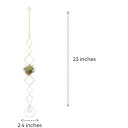 Vert Air Plant Display - Ii, Holder Wall Crystal, Geometric Hanger, Brass Wall, Housewarming Gift Planter - thumbnail 2