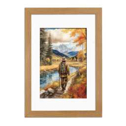 A1 A2 A3 A4 A5 Oak Picture Frames With Mount, Trendy Wall Art Colourful Photo Frame Gift For Family, Modern Thin Poster - thumbnail 1