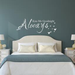 Kiss Me Goodnight Wall Quotes Romantic Vinyl Decal Bedroom Stickers - 004 - thumbnail 1