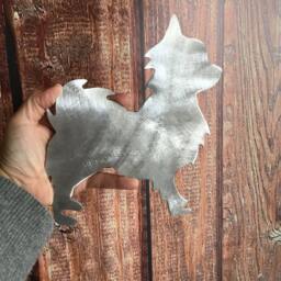 Long Haired Chihuahua, Adorable Dog Christmas Tree Topper, Star, Holiday Decoration, Aluminum, Metal, Art, Coat Chihuahua - thumbnail 2