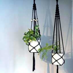 Macrame Ceiling Plant Hanger Indoor, Hanging Wall Planter, Hanging, Lover Gifts, Eco Friendly Minimalist Style Pot Holder - thumbnail 2