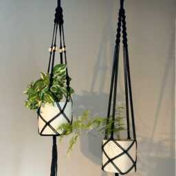 Macrame Ceiling Plant Hanger Indoor, Hanging Wall Planter, Hanging, Lover Gifts, Eco Friendly Minimalist Style Pot Holder - thumbnail 3