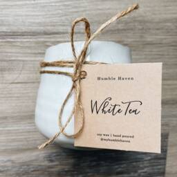 6 Oz. White Ceramic Soy Candle - thumbnail 2