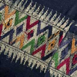 Vintage Hmong Hemp Pillow Handwoven Indigo Batik Tribal Textile - thumbnail 3