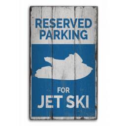 Reserved Jet Ski, Ski Parking Signs, Skiing Decor, Ocean Sign, Wooden Sale Wall Decor - Old Signs - thumbnail 2