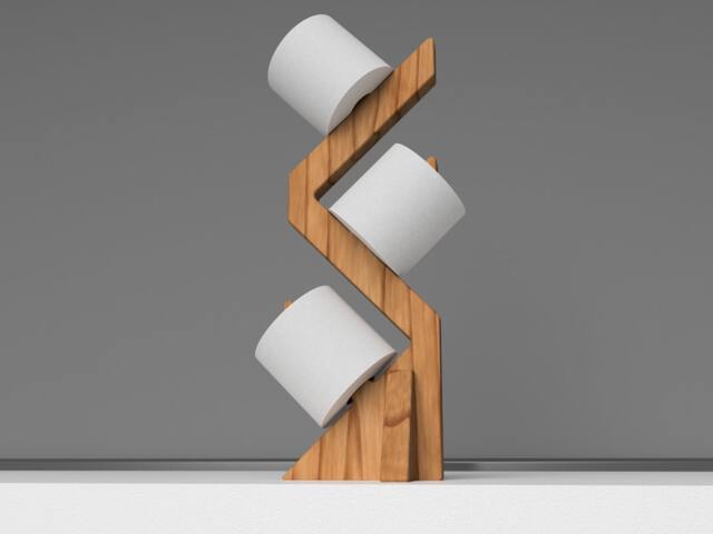 Wooden Toilet Paper Holder Free Standing Pine Rack - image 1