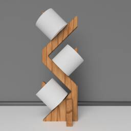 Wooden Toilet Paper Holder Free Standing Pine Rack - thumbnail 3