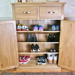 Solid Oak Shoe Cupboard 900 - thumbnail 3