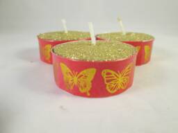 Butterfly Candles, Decorated Tea Lights, Washi Tealights, Gold Party Glitter Neutral Candles, Favours, Party Bags - thumbnail 1