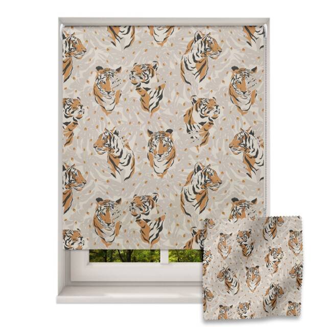 Tiger Heads Roller Blind, Children's Made To Measure, Safari Jungle Blind - image 1
