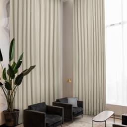 Herringbone Wool Curtains With Brass Snap Buttons, Custom Made Curtains, Heat Blocking Thermal Insulated Summer - thumbnail 3