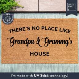 There's No Place Like Grandpa & Grammys House - Mothers Day Gift Grandparents Personalized Family Mat Custom Coir Doormat - thumbnail 1