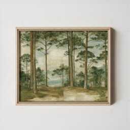 Pine Forest Poster, Woodland Path Print, Nature Wall Art, Paper - thumbnail 3