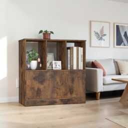 Rustic Brown 3-Cube Bookcase With Cabinet Modern Wooden Storage Shelf Organizer - thumbnail 2