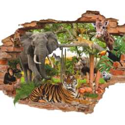 Wild Animal Jungle Wall Decal - Natural Sticker For Kids Room Decor - thumbnail 2
