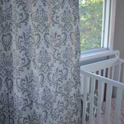 Damask Nursery Curtains, Premier Prints, Custom Length - thumbnail 4