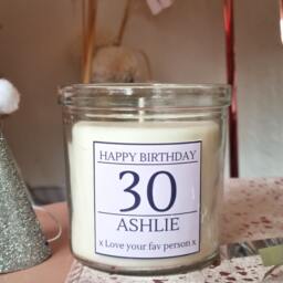 Personalised Scented Candle For Birthdays, Candle, Candles, Birthday Gift, Vanilla Custom Her - thumbnail 3