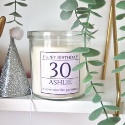 Personalised Scented Candle For Birthdays, Candle, Candles, Birthday Gift, Vanilla Custom Her - thumbnail 2