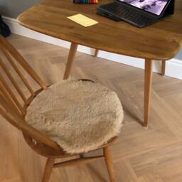 Sheepskin Seat Pad, Home Office, Office Decor, Desk Chair, Working From - thumbnail 3