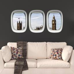 London Print - Big Ben Wall Decal Kids Room Airplane Decor Aviation Sticker Vwaq-Ppw18 - thumbnail 1