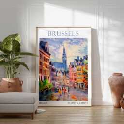 Brussels Travel Print, Poster, Gift, Wall Art, Belgium Print - thumbnail 3