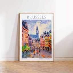 Brussels Travel Print, Poster, Gift, Wall Art, Belgium Print - thumbnail 2