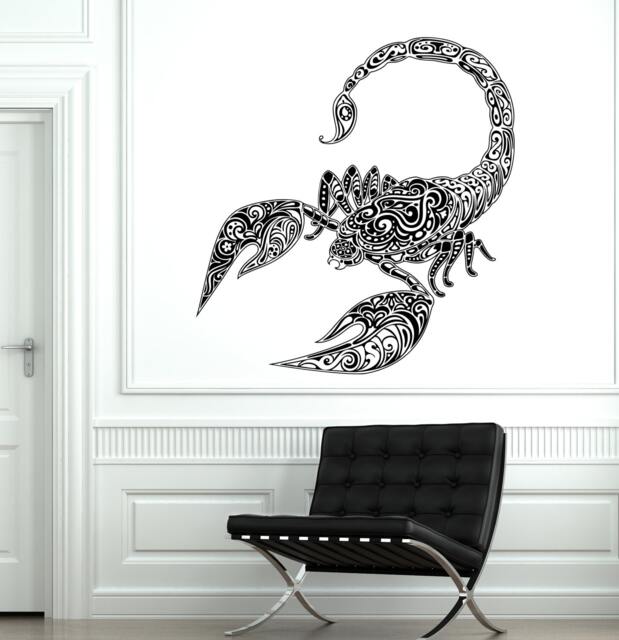 Wall Vinyl Scorpio Predator Aggressive Symbol Ornament Mural Decal Sticker 1748Dz - image 1