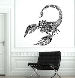 Wall Vinyl Scorpio Predator Aggressive Symbol Ornament Mural Decal Sticker 1748Dz - thumbnail 1