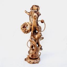 The Log Sculpture Lamp Of Organic Shape. Unique Reading Light/Rustic Decor. Handcrafted By Miro Woody in Collaboration With Nature - thumbnail 3