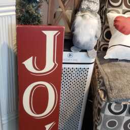 Joy Christmas Sign Distressed Wood Large Vertical Rustic Primitive Decor Decoration Wall Hanging Gift - thumbnail 3