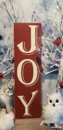 Joy Christmas Sign Distressed Wood Large Vertical Rustic Primitive Decor Decoration Wall Hanging Gift