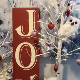 Joy Christmas Sign Distressed Wood Large Vertical Rustic Primitive Decor Decoration Wall Hanging Gift - thumbnail 2