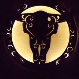 Vintage Wall Lamp Longhorn, Wood & Faux Rusted Steel - thumbnail 4