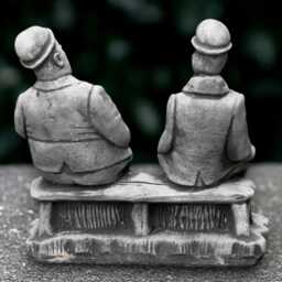 Fantasy Two Man Statue Concrete Friends Sculpture Outdoor Friendship Decoration Handmade Ornament Garden & Home Figurine Lover Gift - thumbnail 3