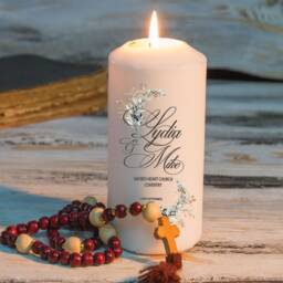 Personalised Wedding Candle For Ceremony, Monogrammed Unity Set Couples, Candles Celtic - thumbnail 3