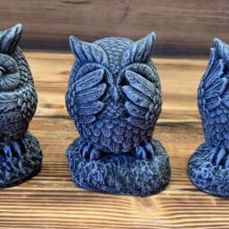 stone Garden See Hear Speak No Evil Owl Cute Gift Ornament - thumbnail 2