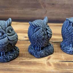 stone Garden See Hear Speak No Evil Owl Cute Gift Ornament - thumbnail 3