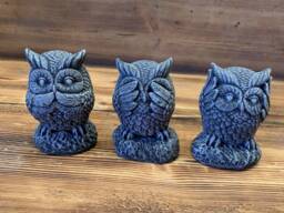 stone Garden See Hear Speak No Evil Owl Cute Gift Ornament - thumbnail 1