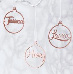 Personalized Glitter Acrylic Christmas Bauble - Metallic Ornament