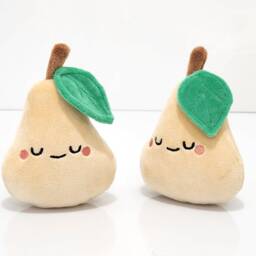 Handmade Pear Plush Set Kawaii Fruit Plushie, Baby's First Toy - thumbnail 3