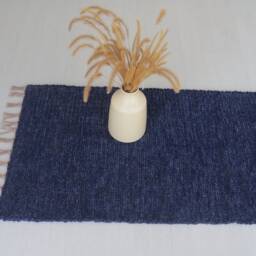 Runner Rug Dark Blue 200 cm, Navy Hallway Rug, Kitchen Runner Bathroom Cotton Tapis De Passage Bleue - thumbnail 2